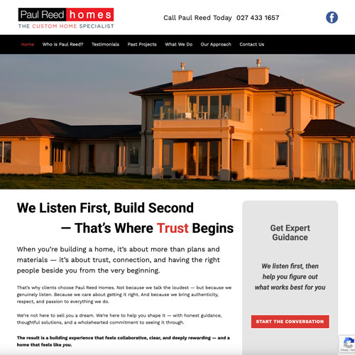 Paul Reed Homes website